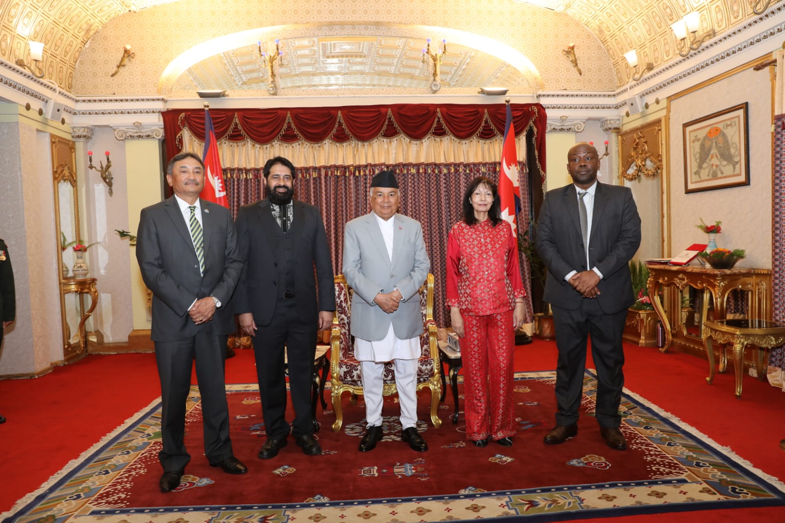 दक्षिण अफ्रिकाका राजदूत अनिल सुकलालद्वारा राष्ट्रपति पौडेलसमक्ष ओहदा पत्र प्रस्तुत